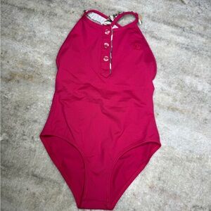 Burberry Pink Bodysuit Swimwear with Halter Neck